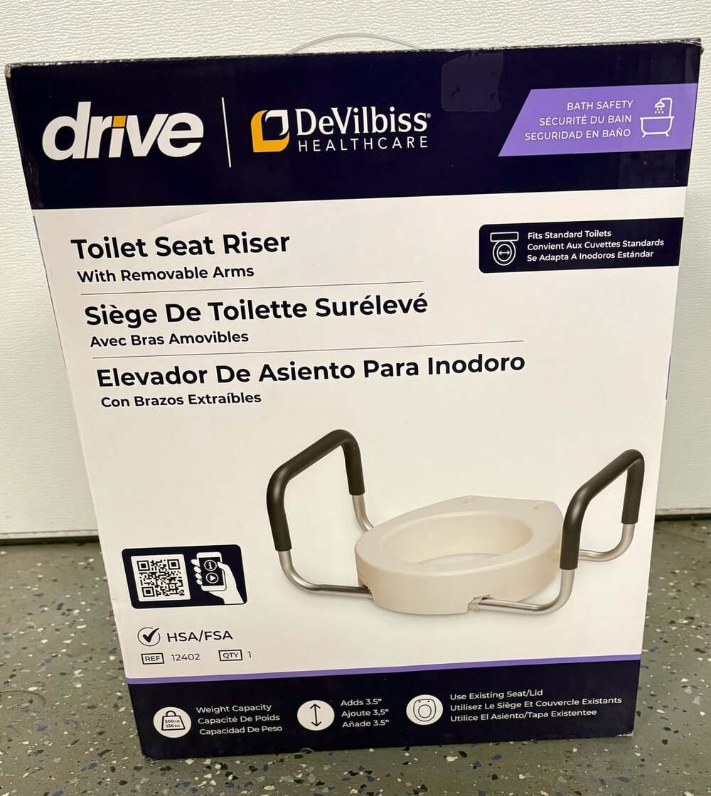 Drive DeVilbiss Healthcare Toilet Seat Riser with Removable Arms 12402